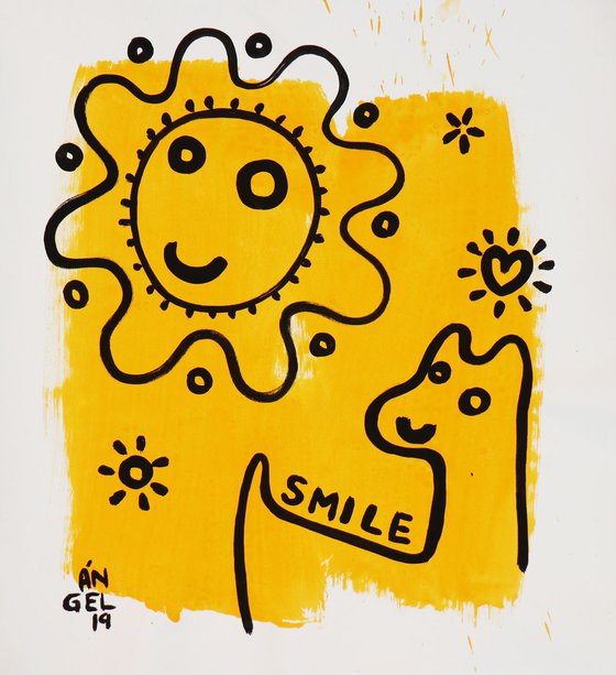 HAPPY ANIMAL / SMILE / SUN 47x52cm