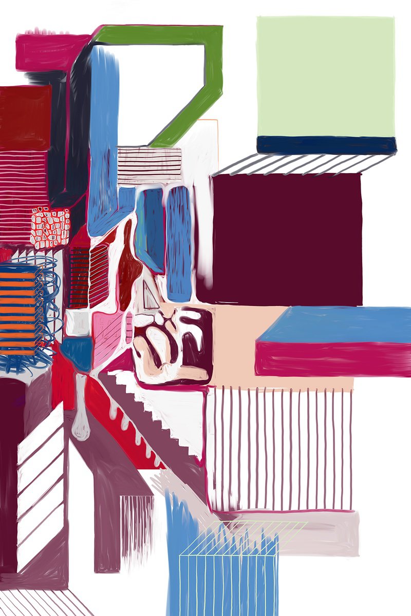 Abstract Cityscapes Giclee Print By Alasdair Willis, 16 X 23, Annexe, Original Artwork