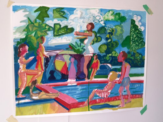 Pool scene - abstracted