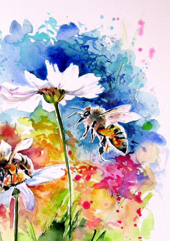 Bees and flowers