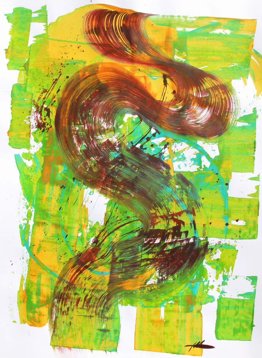 Abstract Acrylic Painting By Anatoliy Menkiv, 24 X 33, #29 Metaphysics Series, Original Artwork