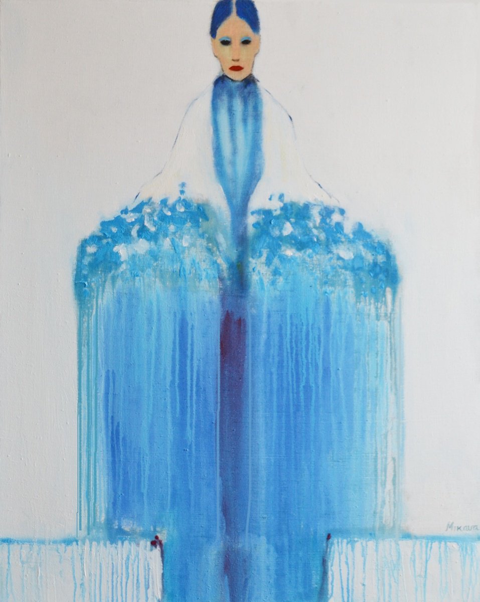 The Blue Emissary By Gela Mikava, 31 X 39, Artwork For Sale On Artfinder