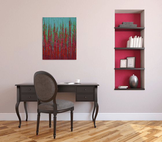 Teal Red - Vibrant Abstract