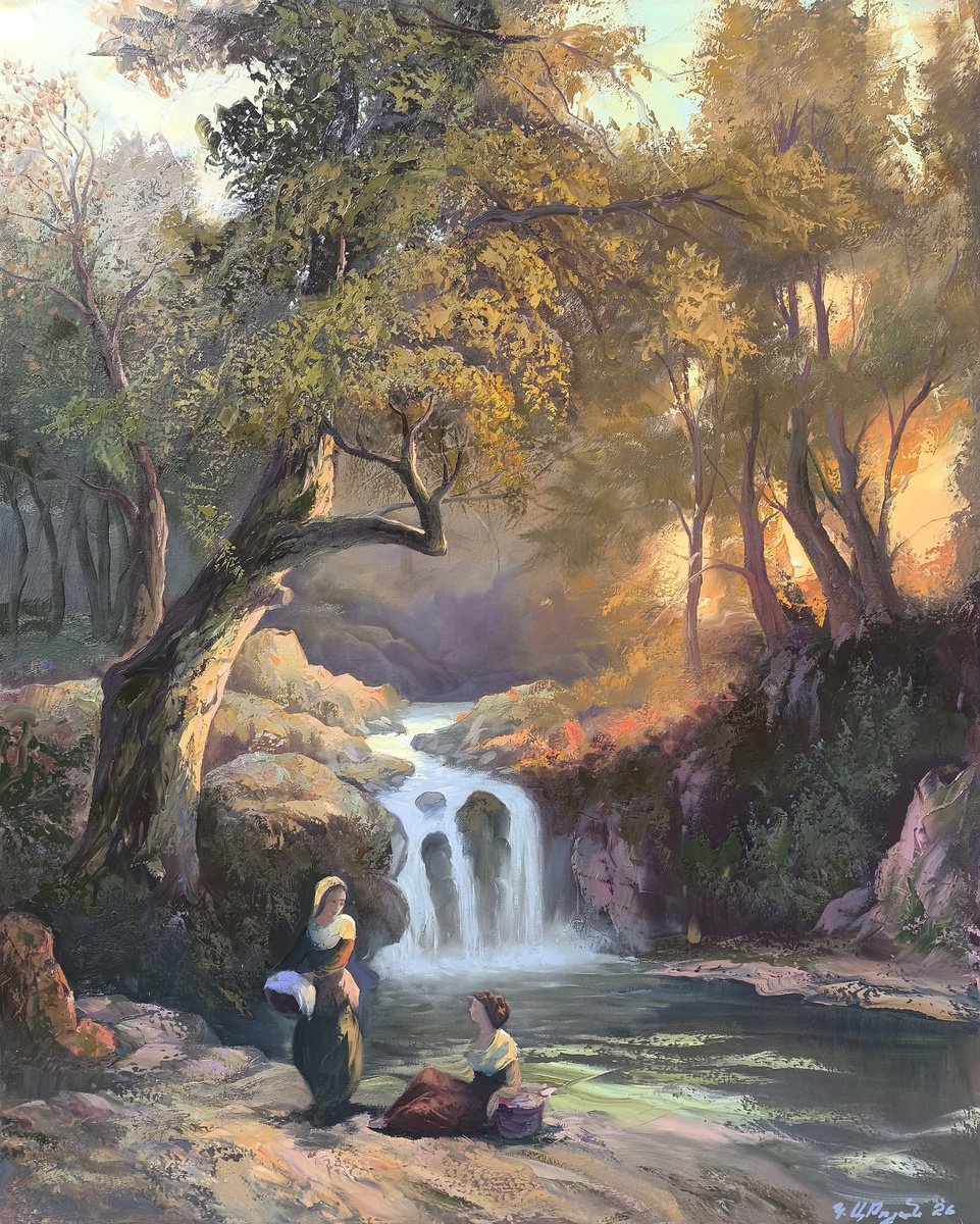 Golden Forest Retreat By Kamo Atoyan, 31 X 39, Artwork For Sale On Artfinder