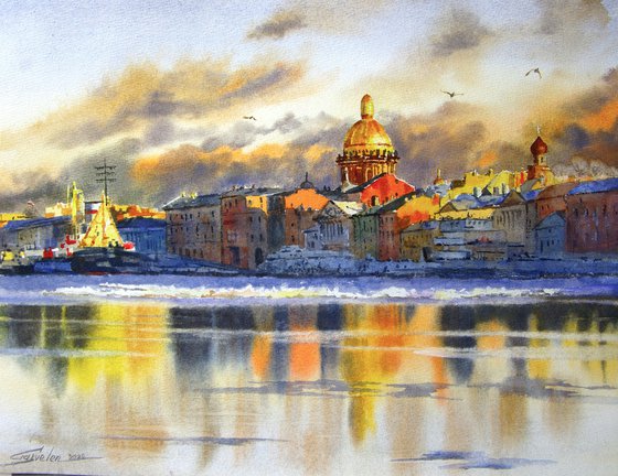 Saint Petersburg. Winter Neva river