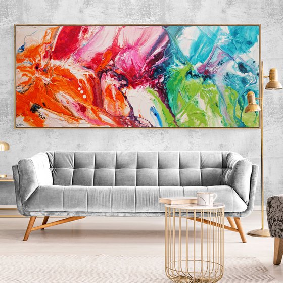 Cordial 240cm x 100cm Textured Abstract Art