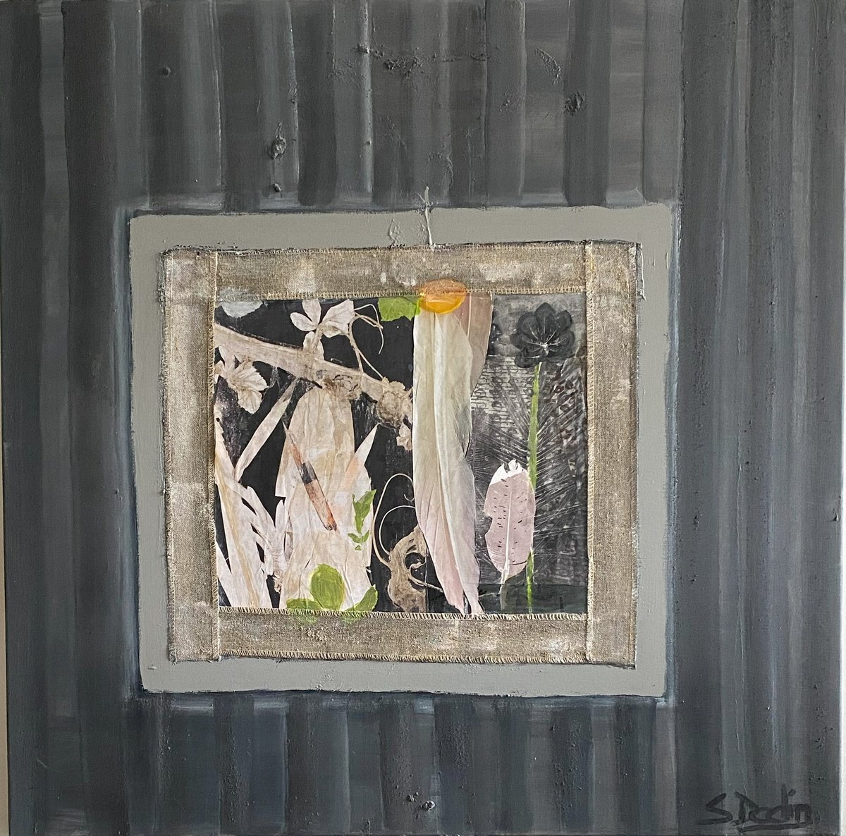 Abstract Acrylic Painting By Sylvie Dodin, 39 X 39", Flowers, Original Artwork