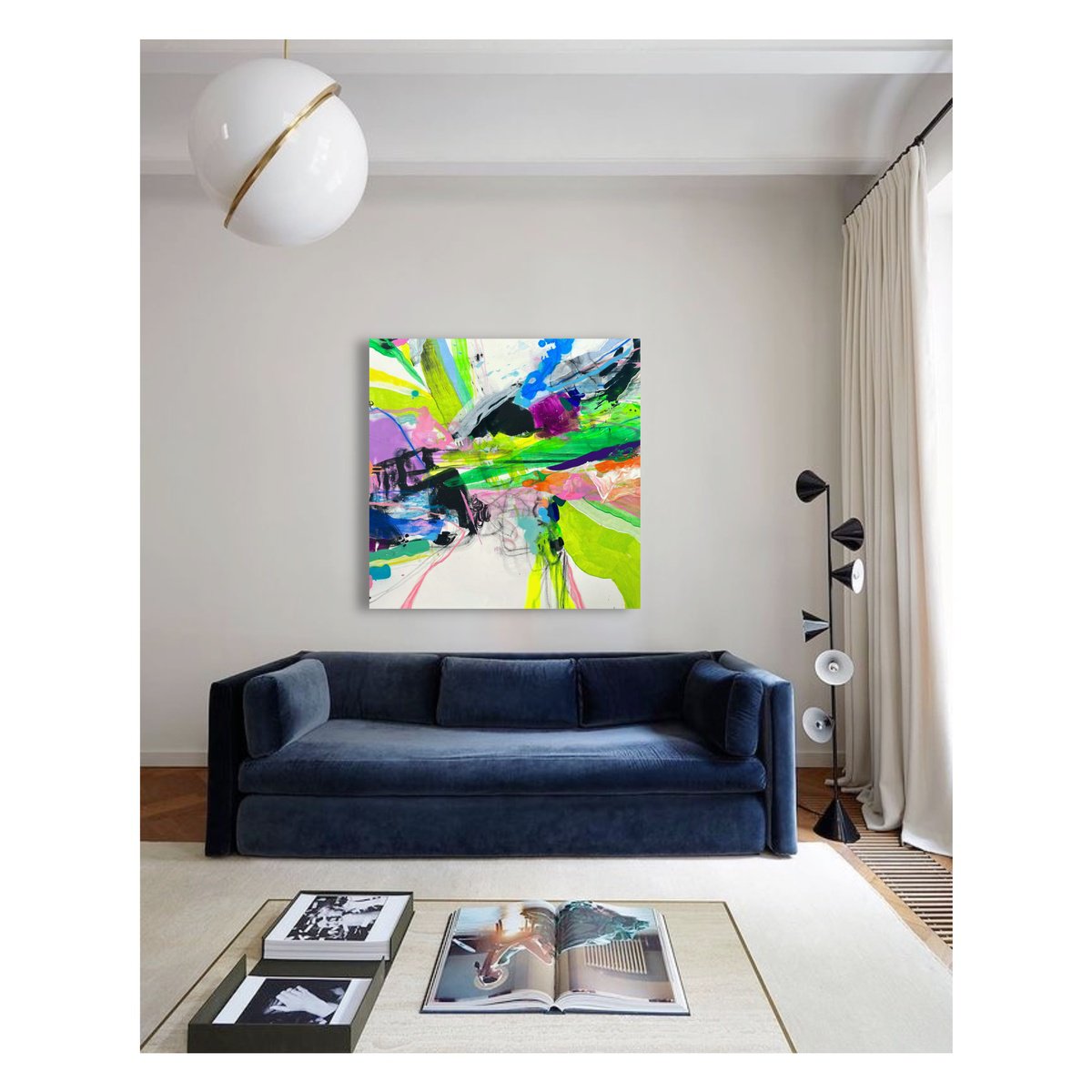 Expressive Abstract Acrylic Painting By Maria Esmar, 39 X 39", Days Like These, Original Artwork