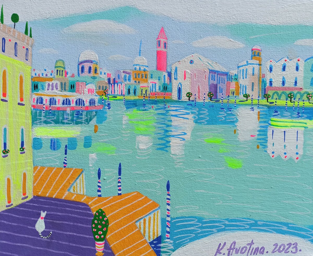 Impressionistic Landscape Acrylic Painting By Katrina Avotina, 12 X 10", Peaceful, Original Artwork