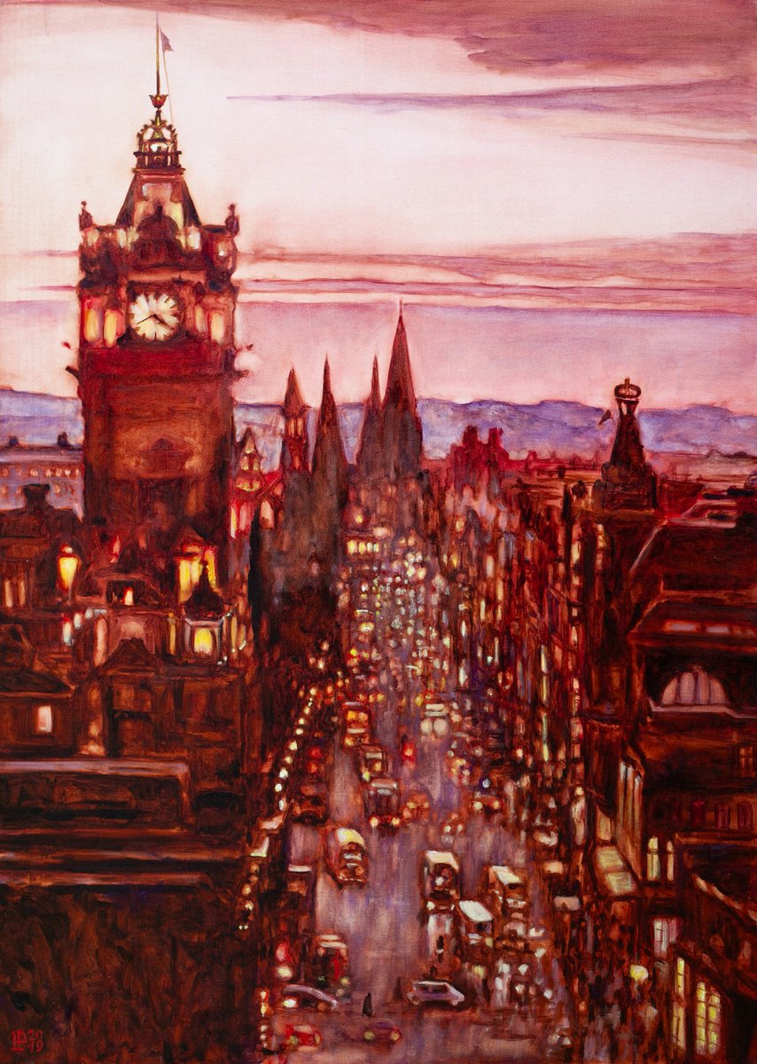 Lights Of The Old Edinburgh By Liudmila Pisliakova, 20 X 28, Artwork For Sale On Artfinder