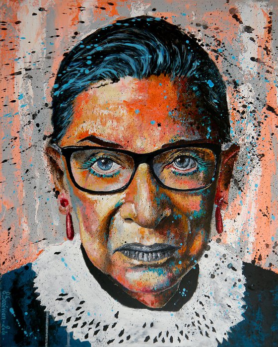 Portrait RBG Supreme Ruth Bader Ginsburg Celebrity Ready to hang