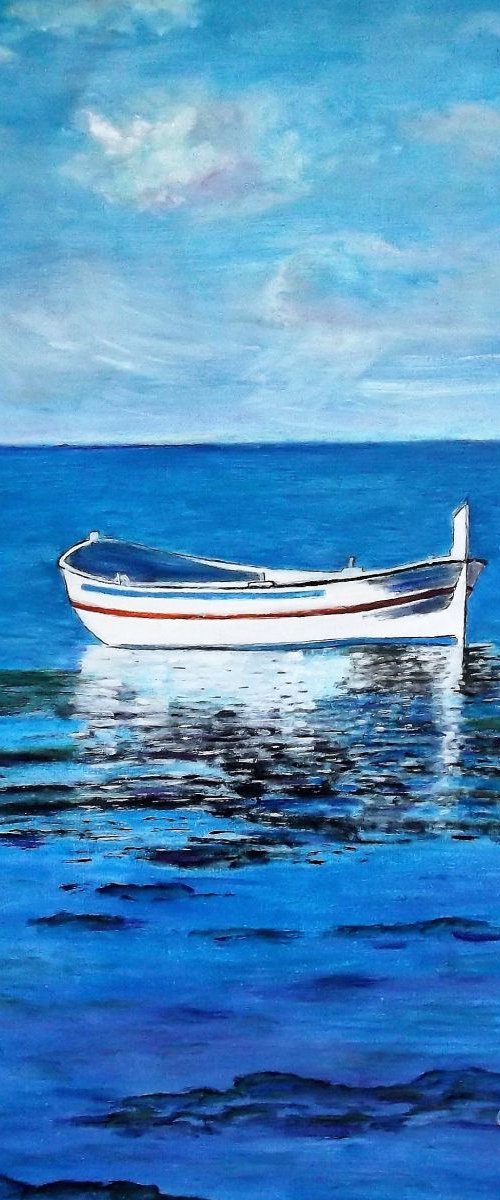 The boat with reflections by Isabelle Lucas