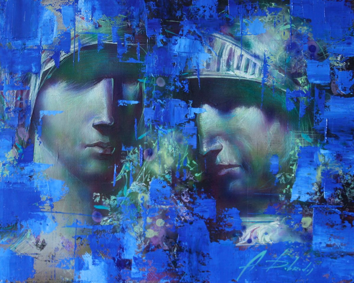 Impressionistic Portrait Oil Painting By Alexandr Dobrodiy, 20 X 16, Soldier