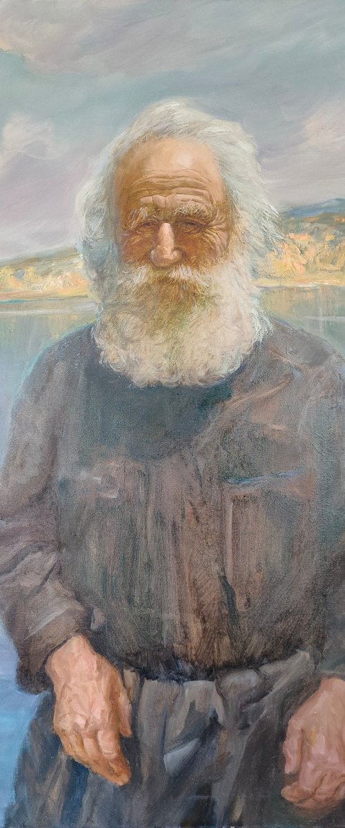 Athos monk father by Viktor Mishurovskiy