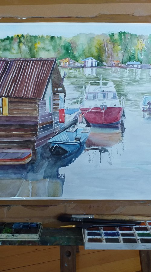 BOATS ON THE RIVER by Zoran Mihajlović Muza