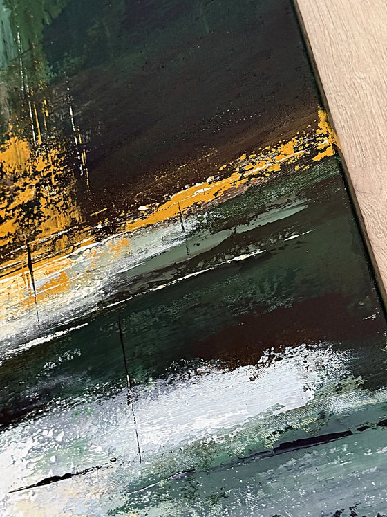 Ochre Light Across Green Depths