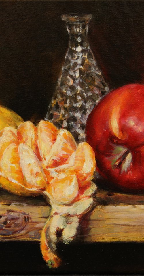 "Still life with a red apple." by Alexey Bezridnyy