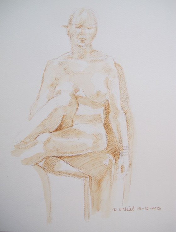 seated female nude