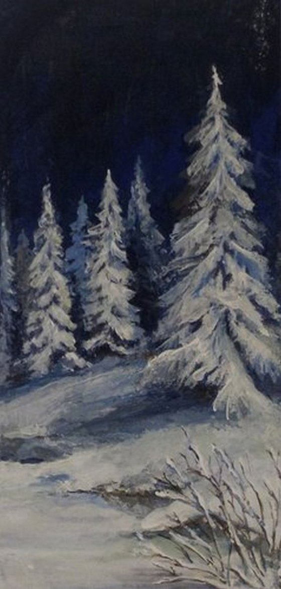 Winter night (7x14'')