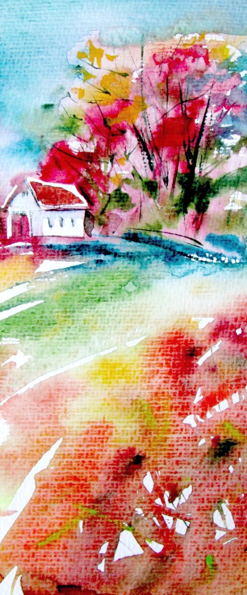 House alone at fall by Kovács Anna Brigitta