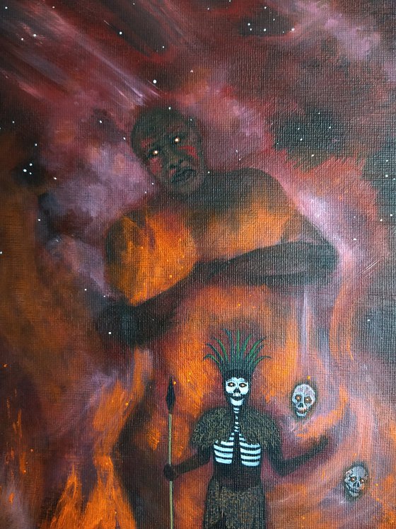 Voodoo spirit. Original acrylic painting by Zoe Adams.