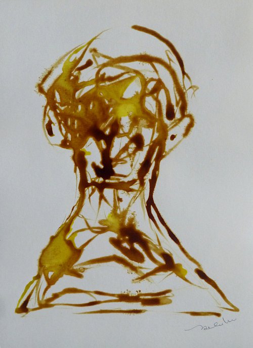 The Brown Portrait 2, 29x21 cm by Frederic Belaubre