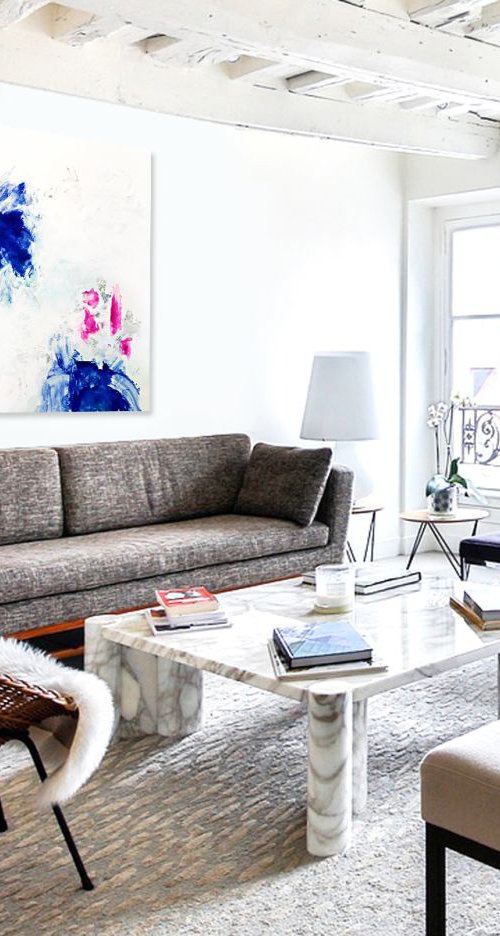 The Space Between Us, 100cm X 100cm, Contemporary Abstract Art for the Home, Office, Shop, Restaurant or Hotel by Corinne Natel