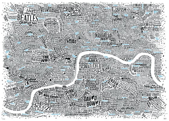 Music Map Of London (Blue Acc)