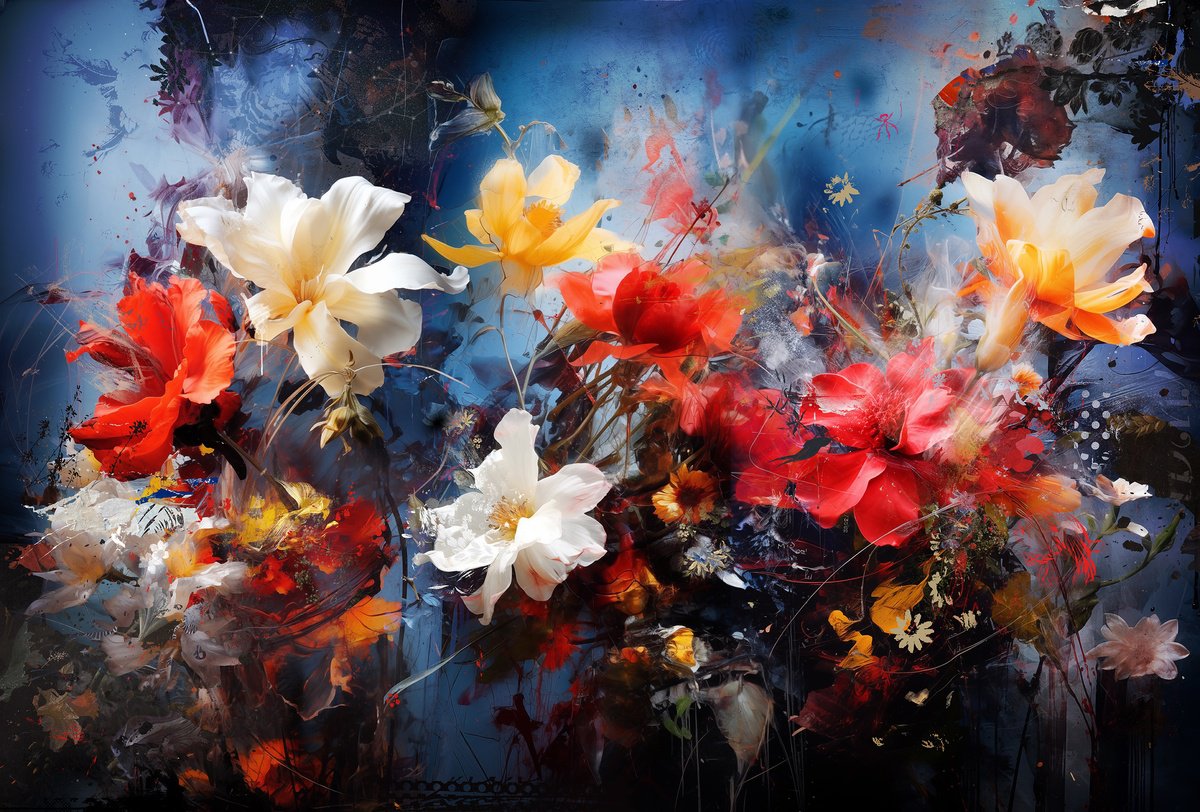 Botanical Painting By Teis Albers, 59 X 39", Forever Is Now, Original Artwork