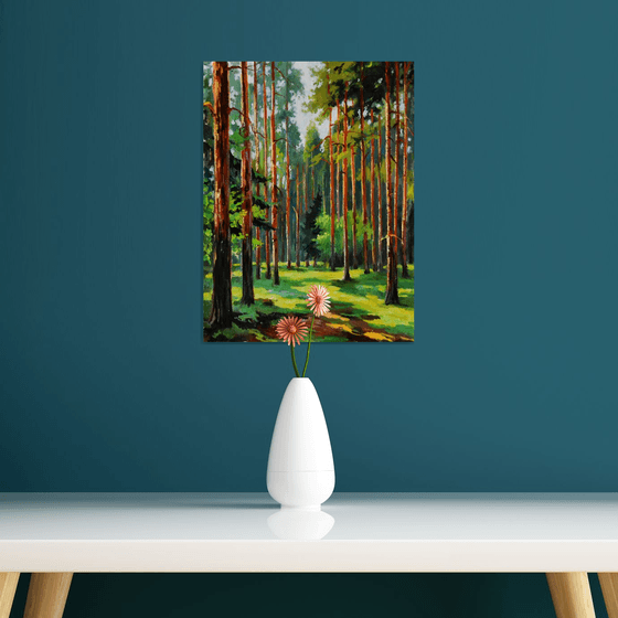 A sunny day in the pine forest