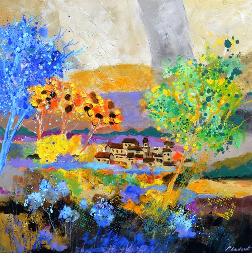Colourful abstract landscape by Pol Henry Ledent