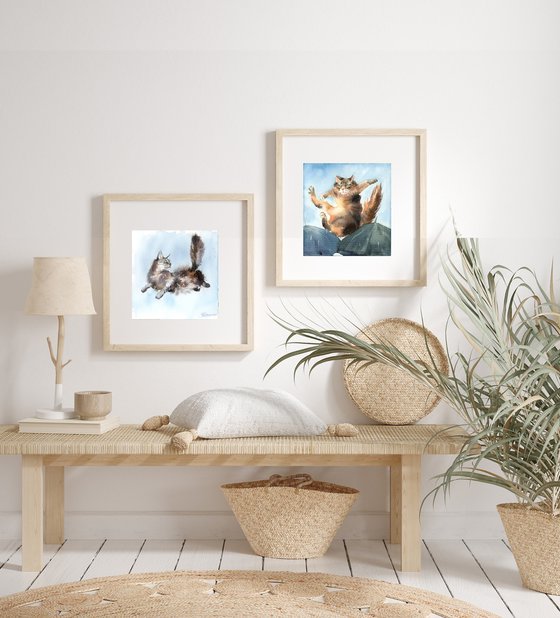 Midair Mischief - Diptych