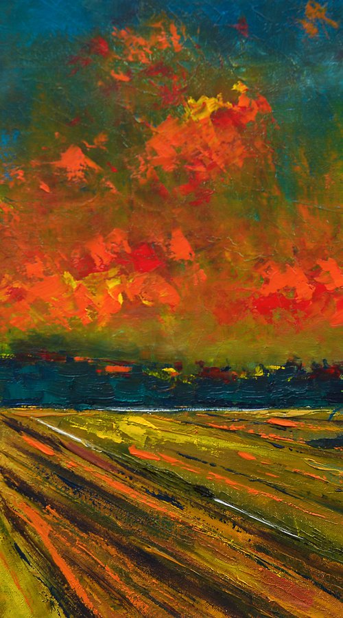 Abstract landscape painting? Rural scene in Croatia by Marinko Šaric