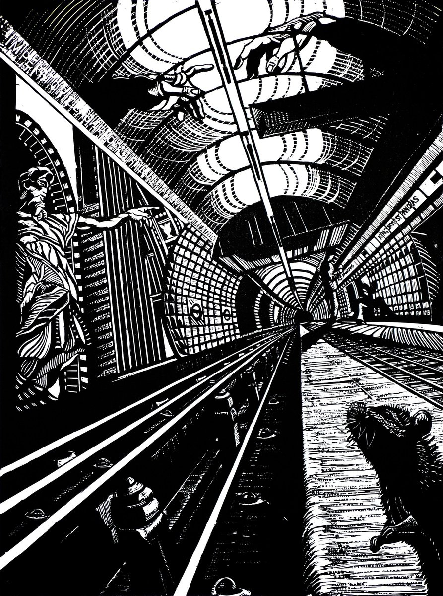 Cityscapes Linocut By Rebecca Coleman, 12 X 16", Londinium Mmxiii, Original Artwork