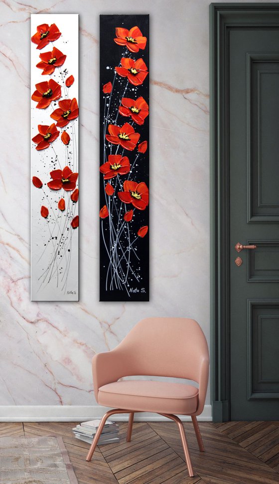 Alabama Poppies - Set of 2 Paintings