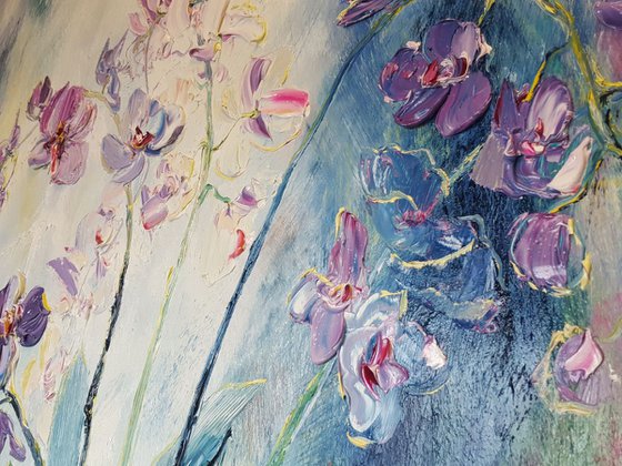 Abstract painting. Original artwork. Orchid.  Enchanting