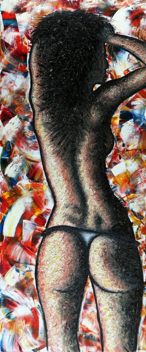 "Untitled" - FREE SHIPPING to the USA + SPECIAL PRICE - Original PMS Oil Painting - 18.5" x 43.5" by Preston M. Smith (PMS)