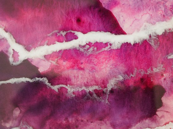 Purple sunset sea - original seascape artwork