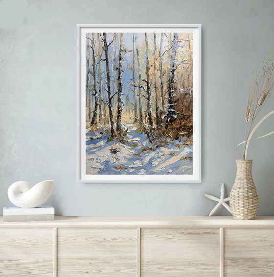 Winter light in the birchwoods.