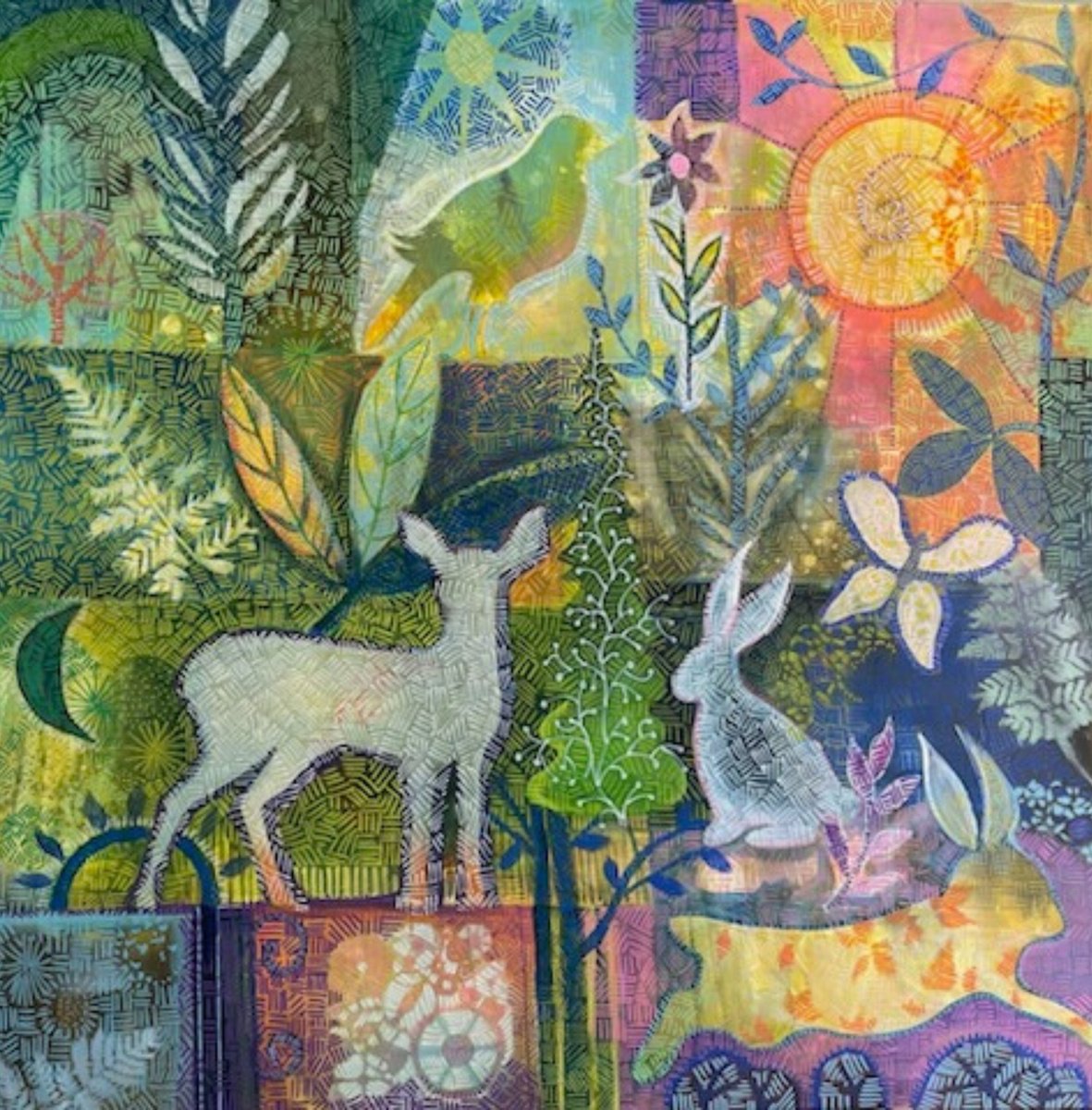 Landscape Painting By Eliry Arts, 36 X 36, Nature Walk, Original Artwork