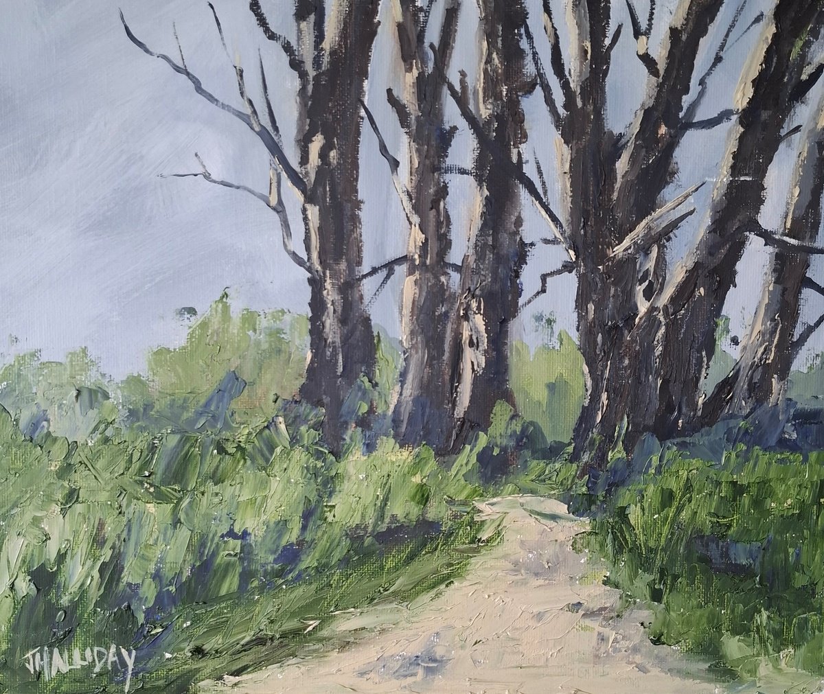 Impressionistic Landscape Oil Painting By John Halliday, 12 X 10, Farm Track, Original Artwork