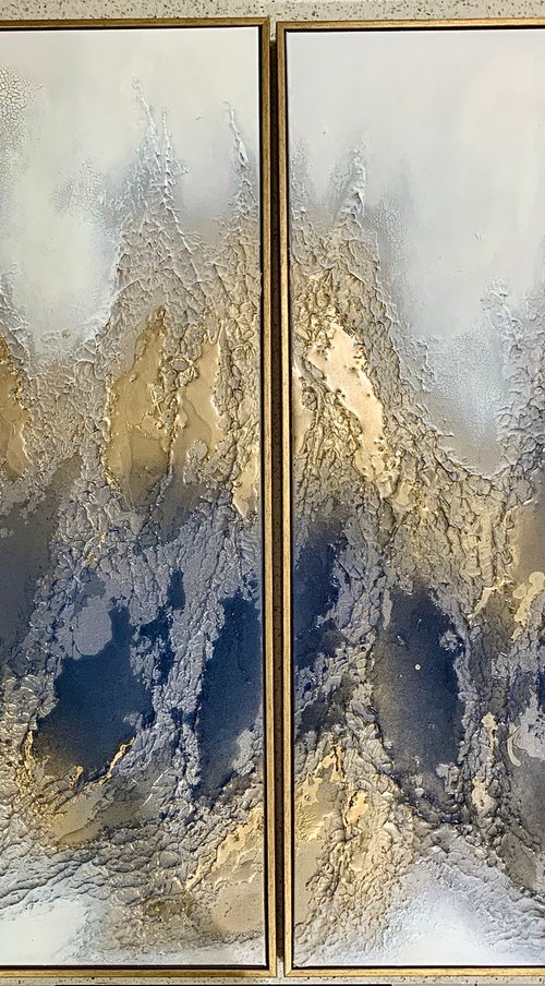 Sapphire Dreams Diptych by Sarah Berger