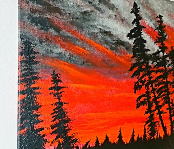 Landscape in red color 1