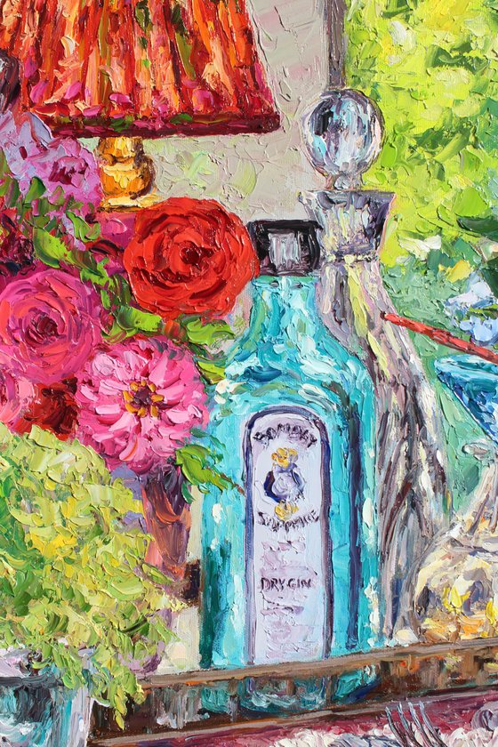 Sunlit Sapphire And Zinnias