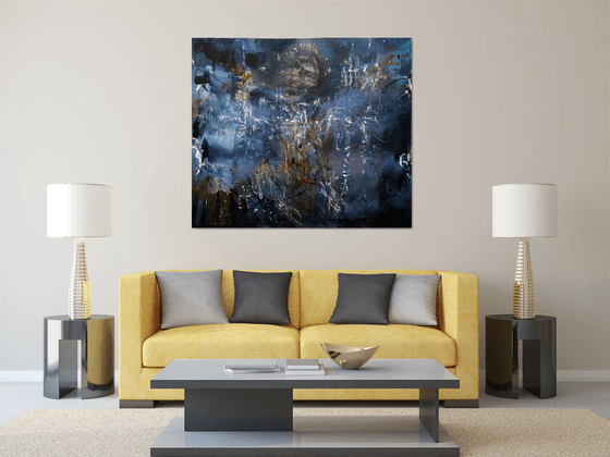 GIGANTIC SIZE ABSTRACT ANGEL BEAUTUFUL COLORS ONEIRIC ANCESTRAL HUGE PAINTING by O KLOSKA