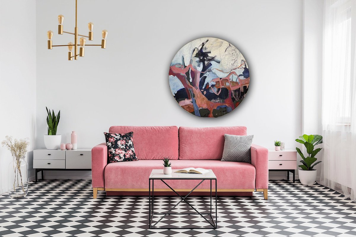 Expressive Abstract Acrylic Painting By Marita Tobner, 31 X 31", How I Go Through The Day, Original Artwork