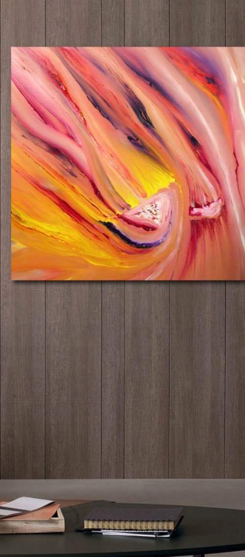Ephemeral -   50x50 cm,  Original abstract painting, oil on canvas by Davide De Palma