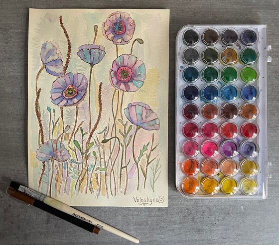 Rainbow poppies