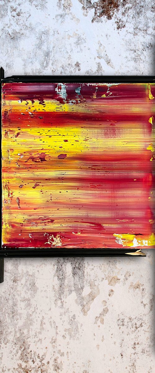 "Sun Trapping" - Original PMS Mixed Media Assemblage Sculptural Painting on Wood - 14.5 x 25.5 inches by Preston M. Smith (PMS)