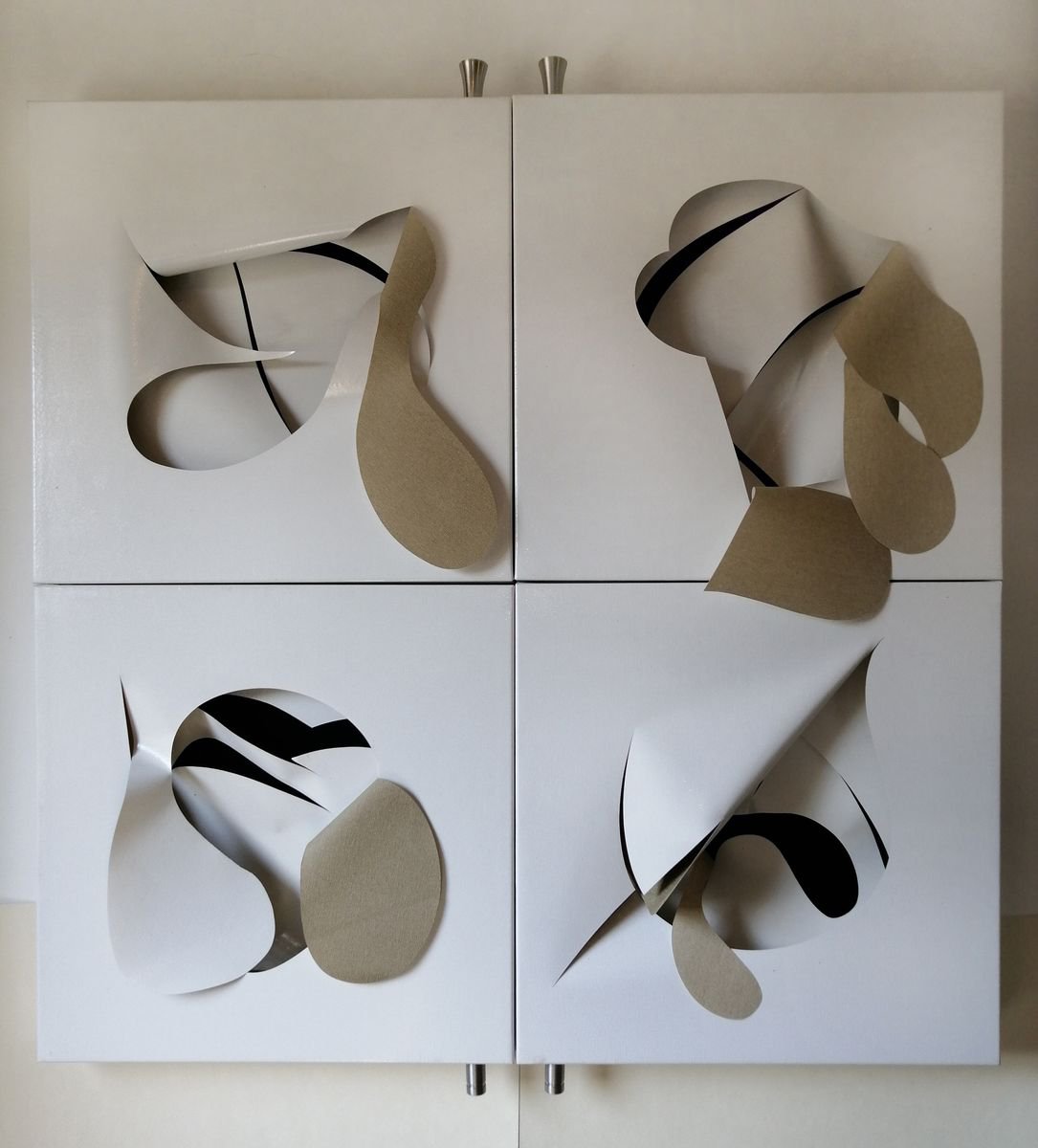 Surrealistic Abstract Acrylic Painting By Stefano Mazzolini, 33 X 39", Ttb4S, Original Artwork